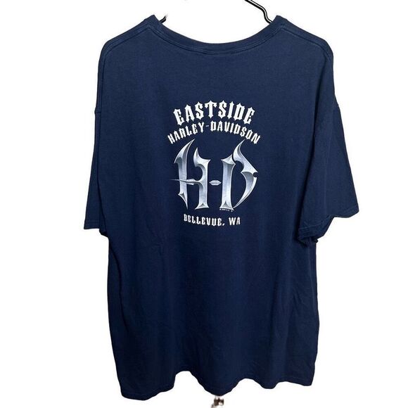 Y2K Harley Davidson Reflective Front Chrome Back T Shirt XL - Picture 3 of 4